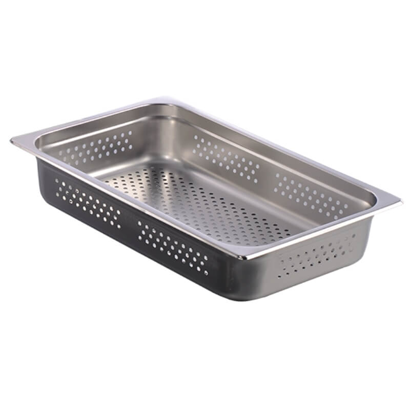 INAPE-4 CALEDONIA Inserto Perforado Entero 4" / 13.3 Litros de Acero Inoxidable 53.5 x 33 x 10.16 cm