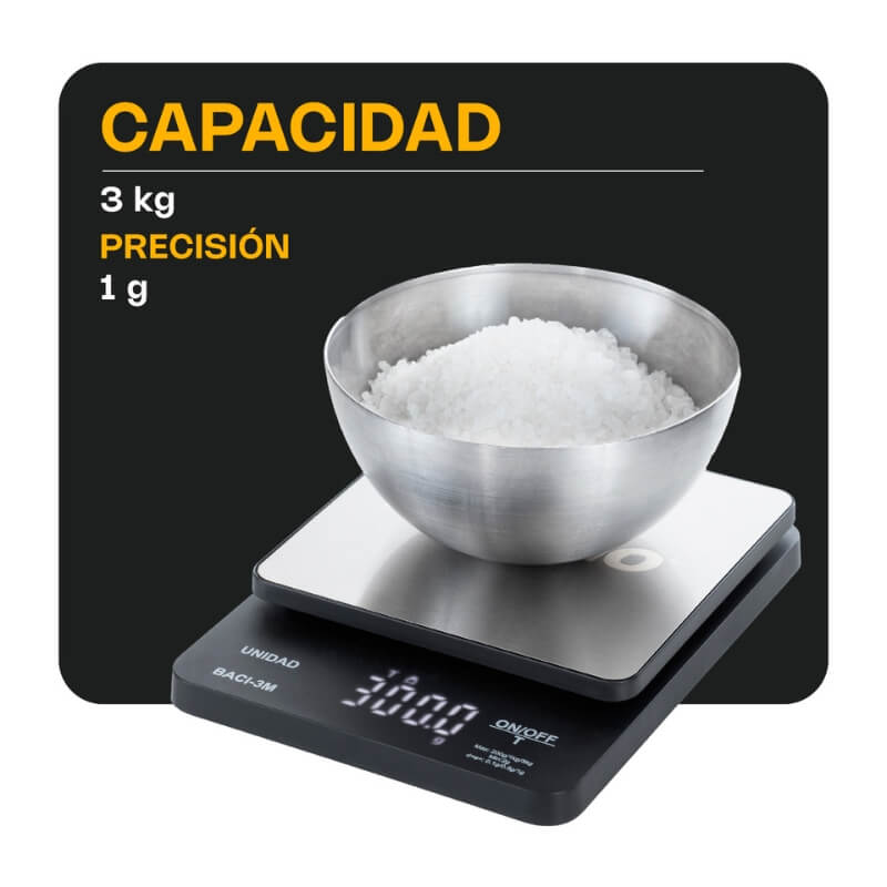 BACI-3M RHINO Báscula Digital de Precisión de 0.1 g con Capacidad de 3 kg - Imagen 2
