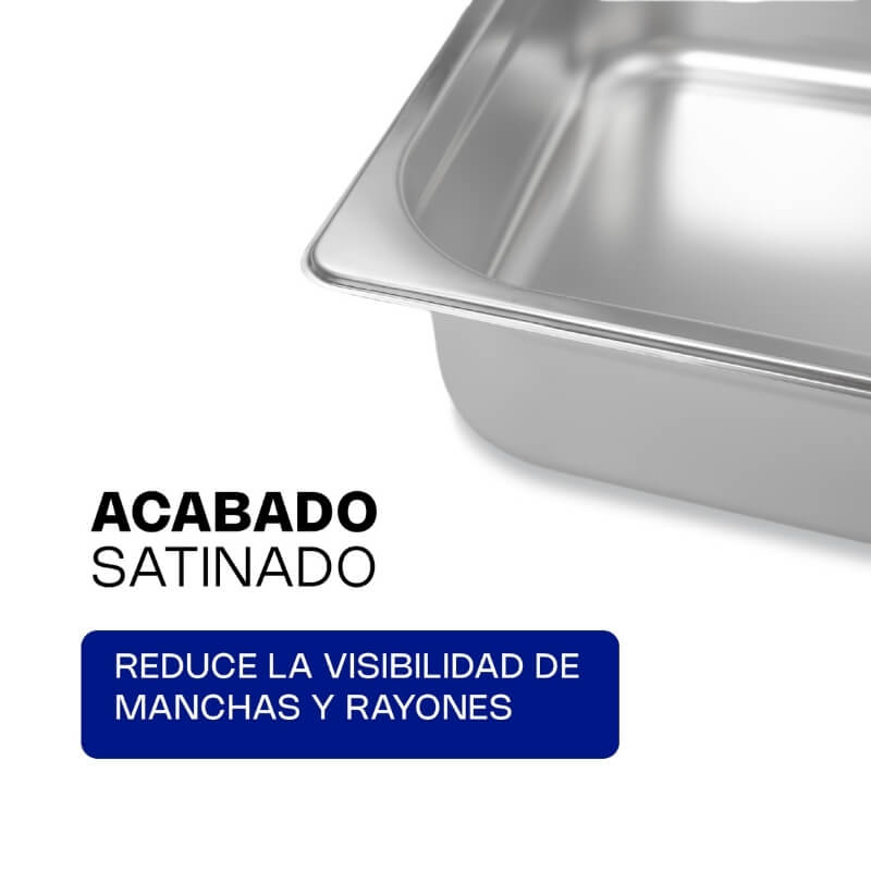 INAE-4 CALEDONIA Inserto Entero 4" / 13.3 Litros de Acero Inoxidable 33 x 53.5 x 10.16 cm - Imagen 2