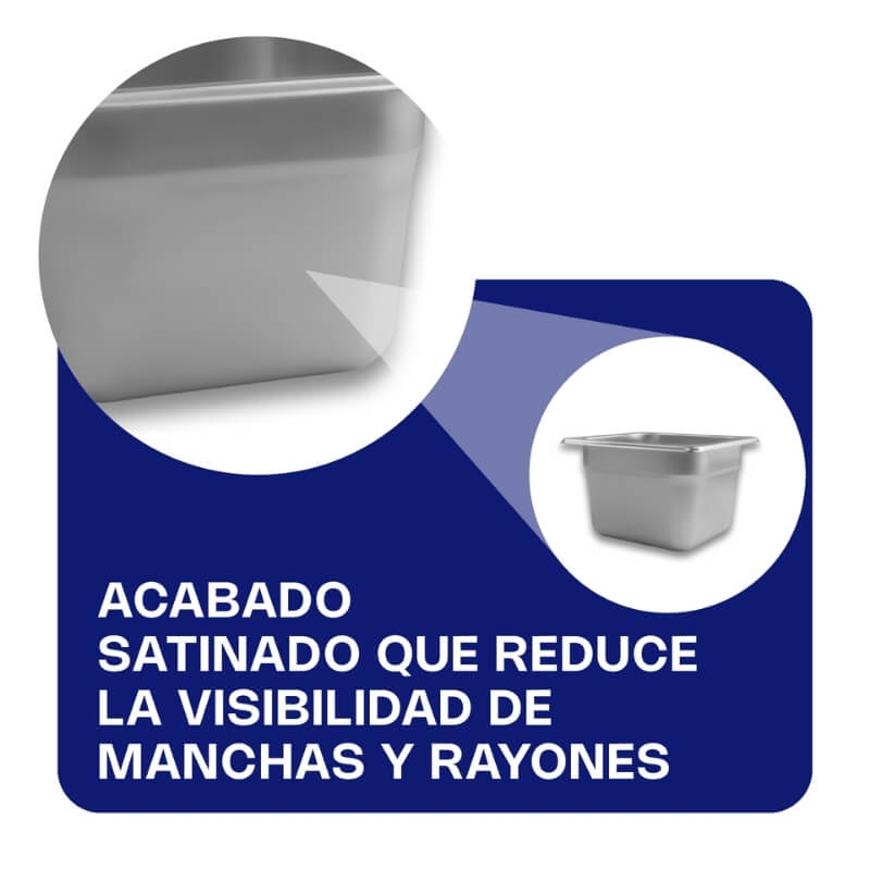 INAM-6 CALEDONIA Inserto Medio 6" / 9 Litros de Acero Inoxidable 32.5 x 26.5 x 15.24 cm - Imagen 3