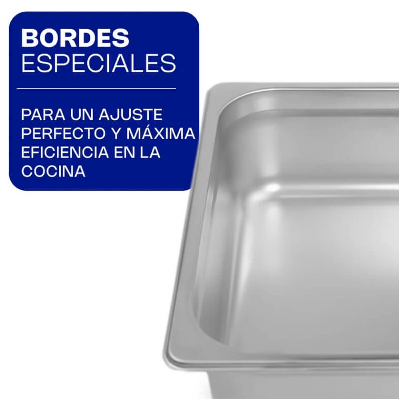 INAN-4 CALEDONIA Inserto Noveno 4" / 1 Litro de Acero Inoxidable 17.5 x 11 x 10.16 cm - Imagen 2
