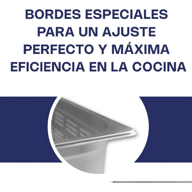 INAPE-6 CALEDONIA Inserto Perforado Entero 6" / 20 Litros de Acero Inoxidable 53.5 x 33 x 15.24 cm - Imagen 3