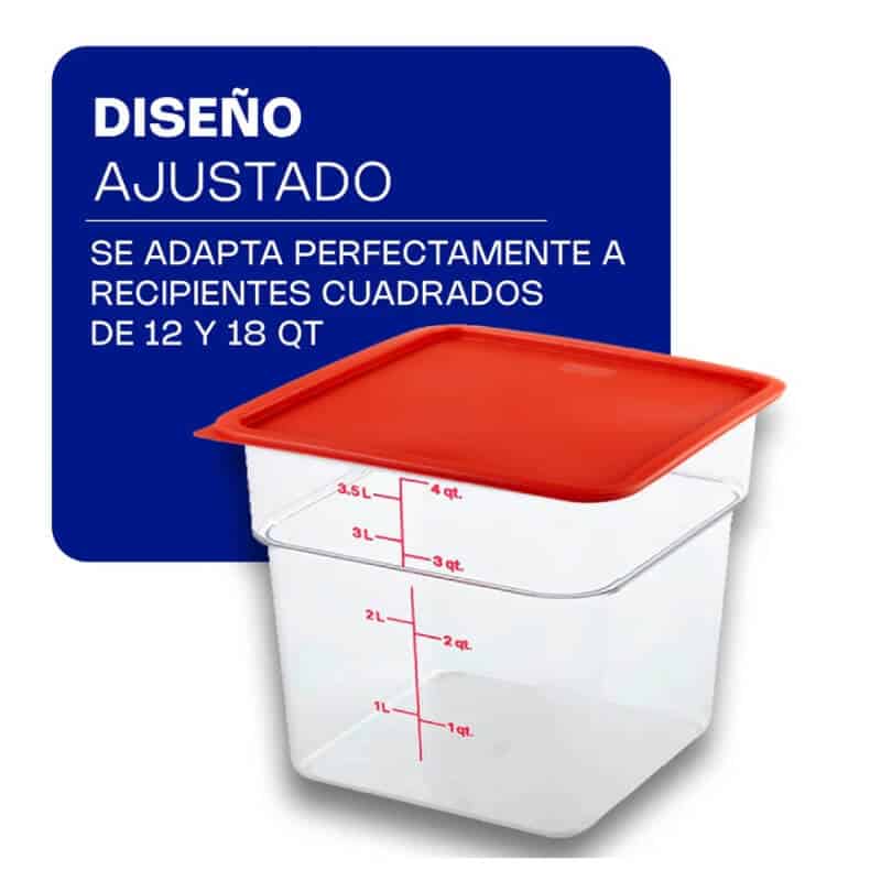TAPECU-1218R CALEDONIA Tapa de Polietileno para Recipiente Cuadrado - Imagen 2