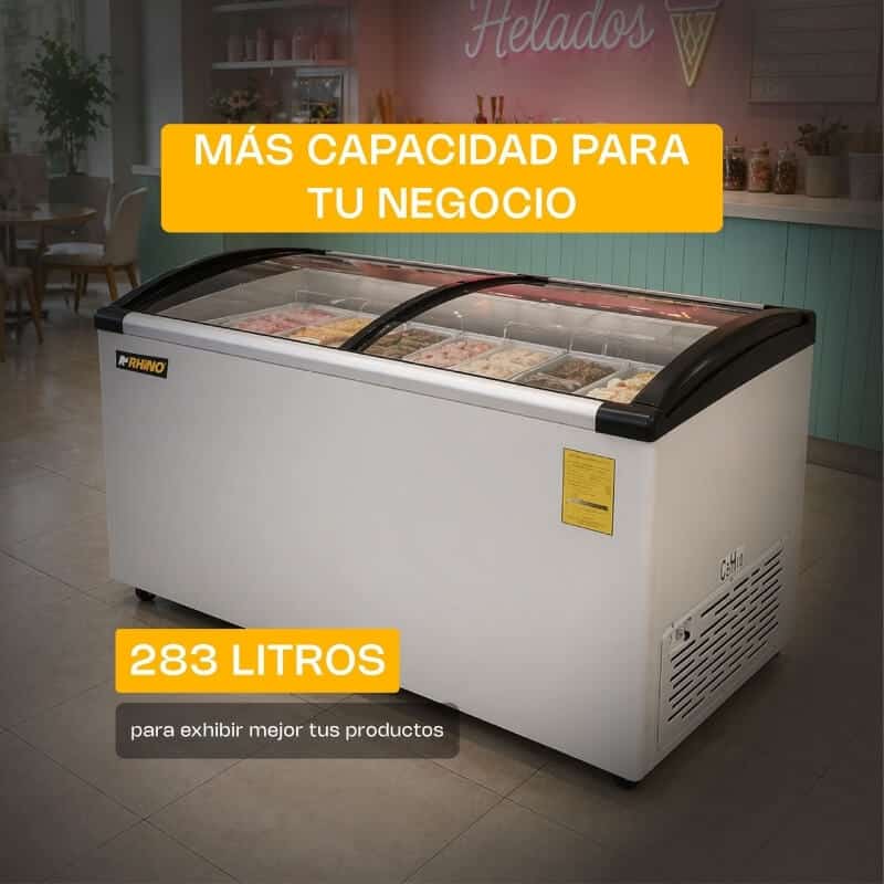 CONGECRI-10C RHINO Congelador Tapa de Cristal 9.2 ft3 / 283 L - Imagen 2