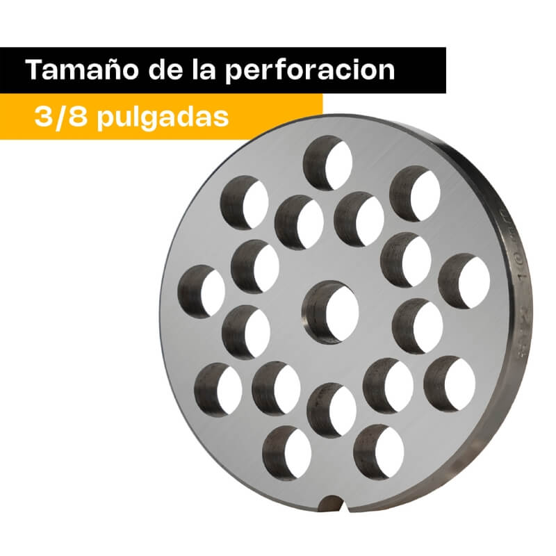 CEDA22-10 RHINO Cedazo 22 Barreno 3/8 para Molino de Carne 22 - Imagen 3