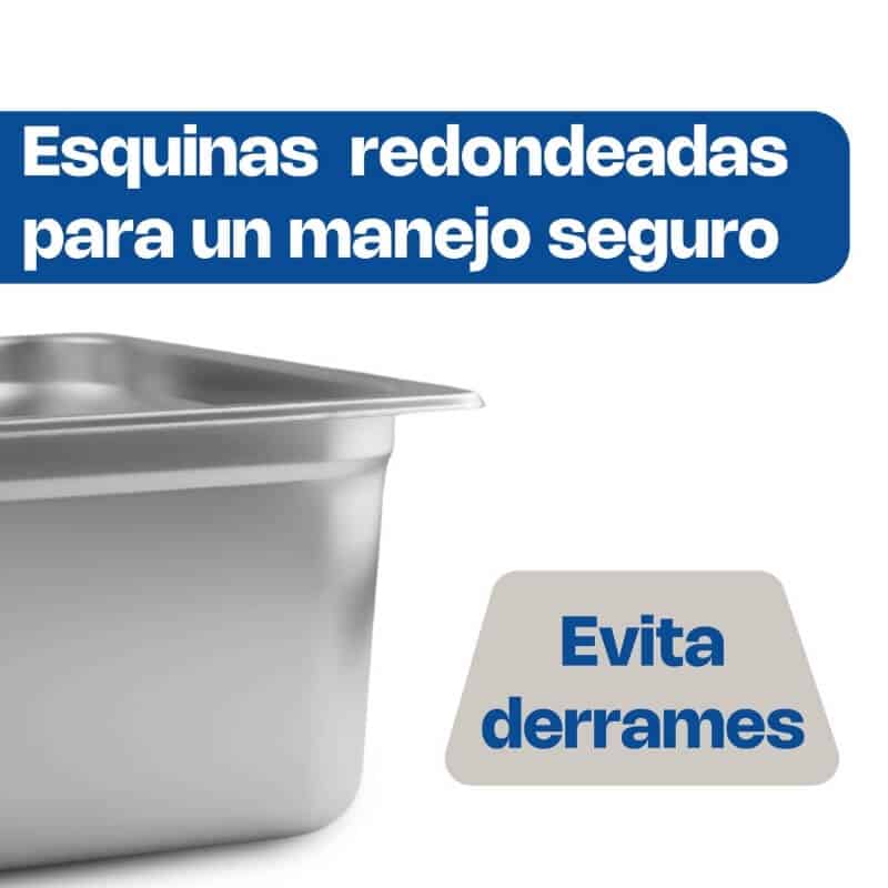 INAM-8 CALEDONIA Inserto Medio 8" / 12 Litros de Acero Inoxidable 32.5 x 26.5 x 20.32 cm - Imagen 3