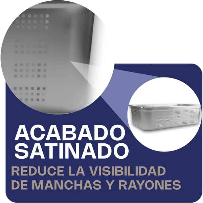 INAPE-6 CALEDONIA Inserto Perforado Entero 6" / 20 Litros de Acero Inoxidable 53.5 x 33 x 15.24 cm - Imagen 4