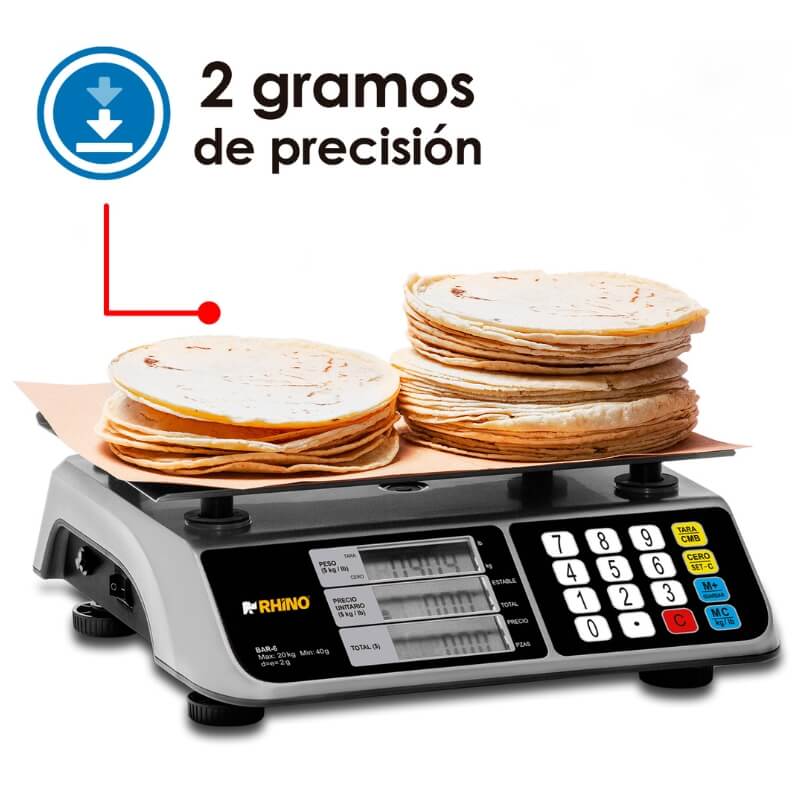 BAR-6 RHINO Bascula Peso - Precio Multifunciones 20 kg - Imagen 3