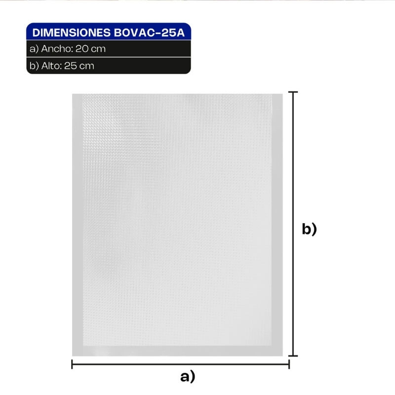 BOVAC-25A RHINO Bolsa Gofradas para Empacadora al Vacío 20 x 25 cm - Imagen 4