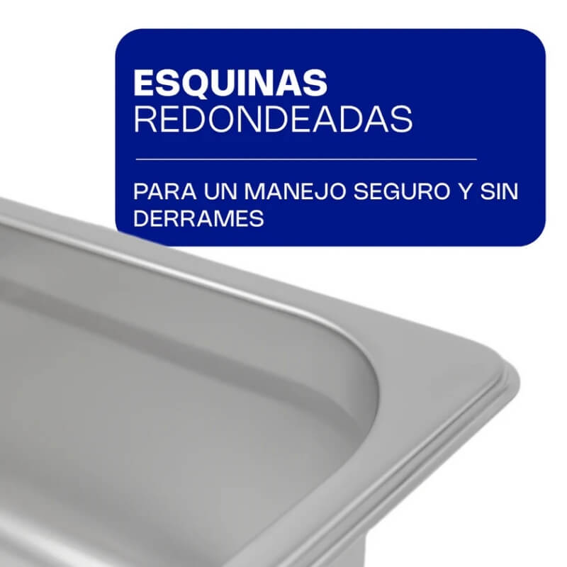INAN-4 CALEDONIA Inserto Noveno 4" / 1 Litro de Acero Inoxidable 17.5 x 11 x 10.16 cm - Imagen 4