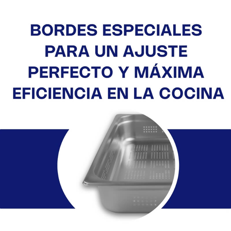 INAPE-4 CALEDONIA Inserto Perforado Entero 4" / 13.3 Litros de Acero Inoxidable 53.5 x 33 x 10.16 cm - Imagen 4