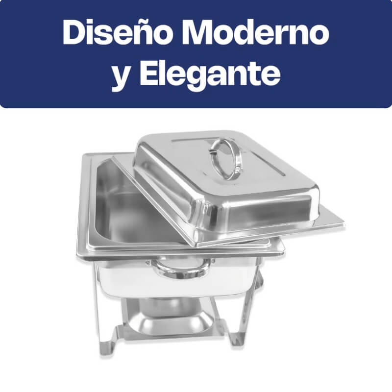 CHEME-4 CALEDONIA Chafer Económico Medio 4 Litros de Acero Inoxidable - Imagen 4