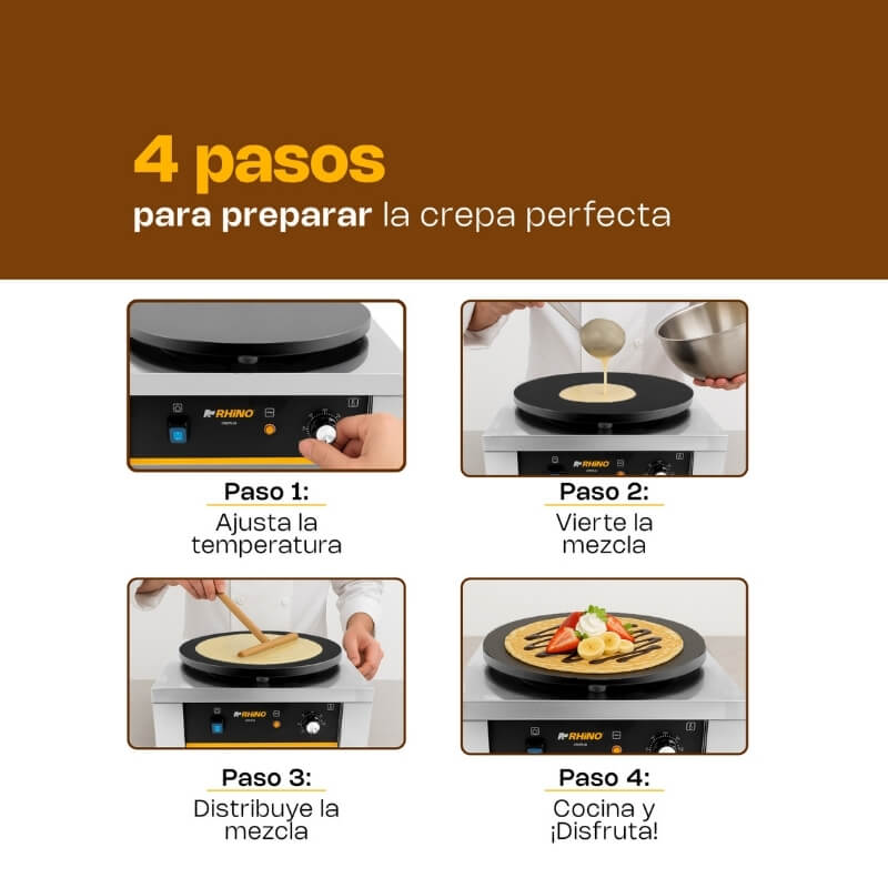 CREPE-40 RHINO Crepera Eléctrica con Plato de 40 cm - Imagen 4
