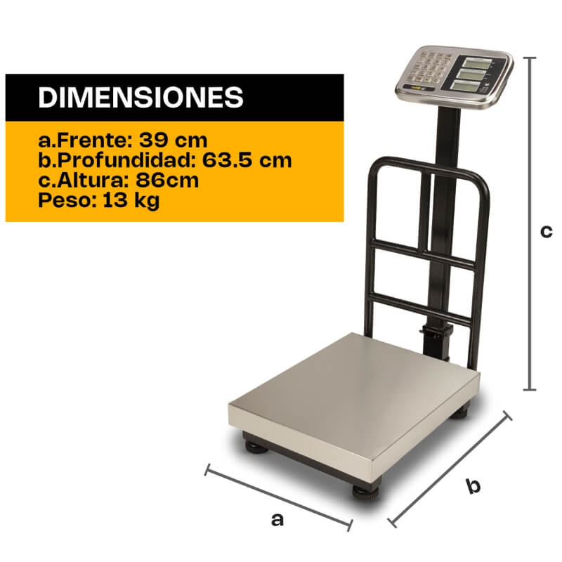 BP-200 RHINO Báscula de Plataforma Plegable con Indicador de Acero Inoxidable 200 kg - Imagen 4