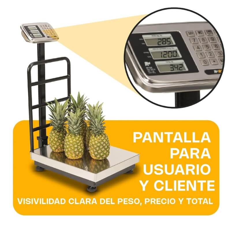 BP-500 RHINO Báscula de Plataforma Plegable con Indicador de Acero Inoxidable 500 kg - Imagen 3