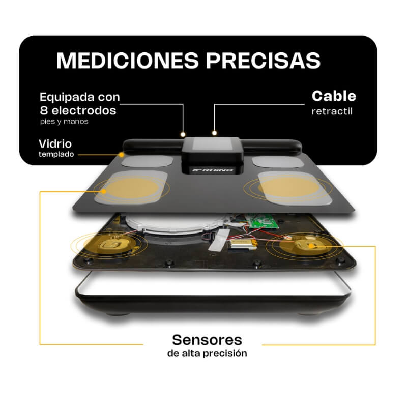 BIOMA-180 RHINO Báscula Inteligente de Pesaje Corporal con 8 Electrodos 180 kg - Imagen 4