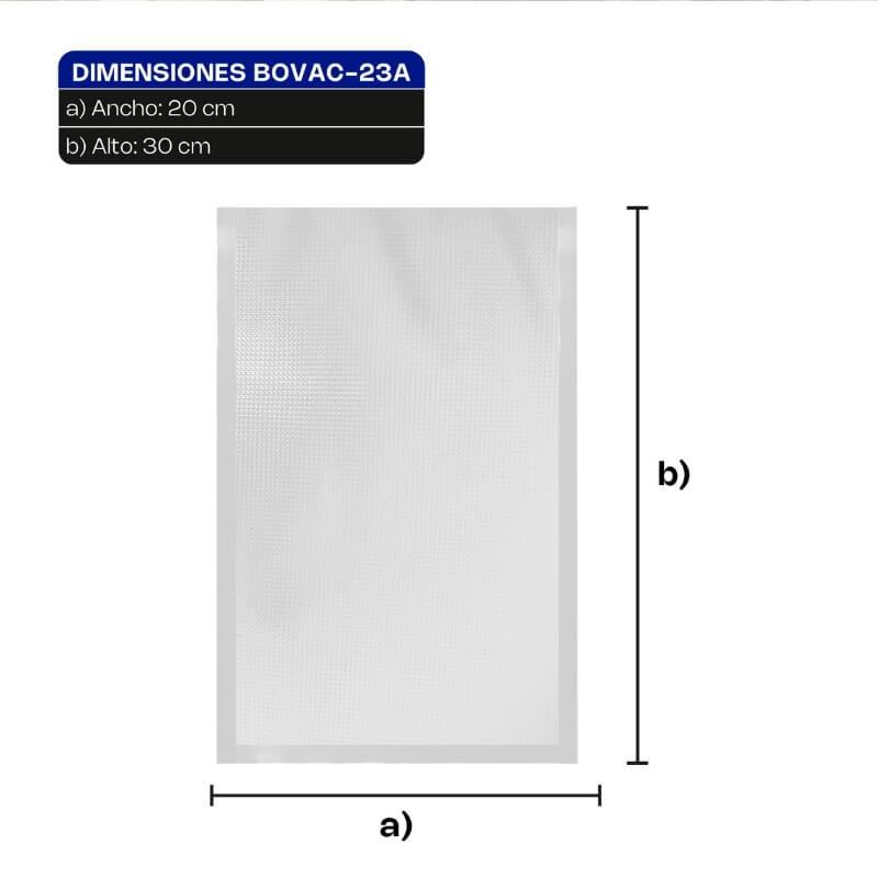 BOVAC-23A RHINO Bolsa Gofradas para Empacadora al Vacío 20 x 30 cm - Imagen 5