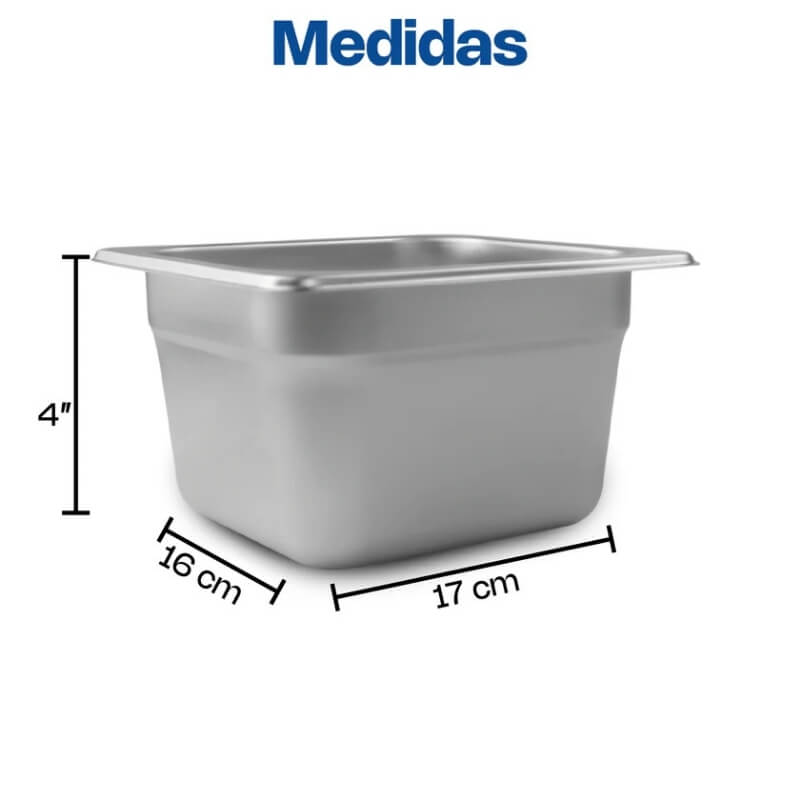 INAS-4 CALEDONIA Inserto Sexto 4" / 2.8 Litros de Acero Inoxidable 17.5 x 16 x 10.16 cm - Imagen 6