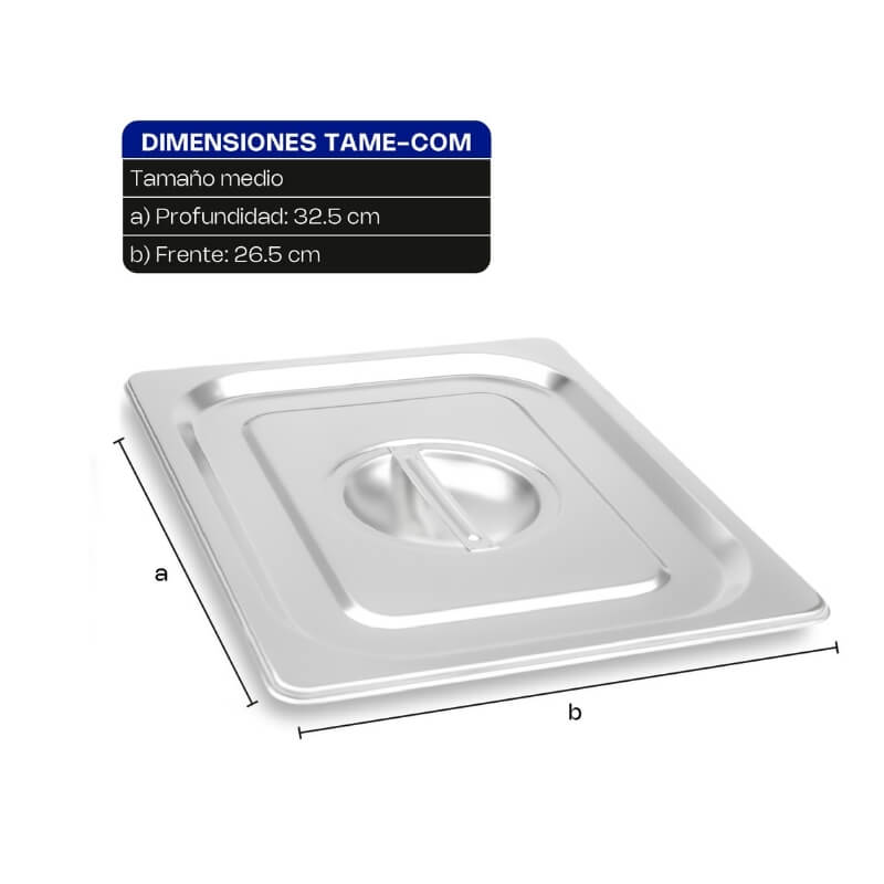 TAME-COM CALEDONIA Tapa de Inserto Medio de Acero Inoxidable 33 x 26.5 x 1 cm - Imagen 5