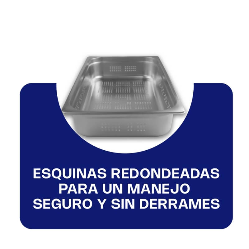 INAPE-4 CALEDONIA Inserto Perforado Entero 4" / 13.3 Litros de Acero Inoxidable 53.5 x 33 x 10.16 cm - Imagen 6
