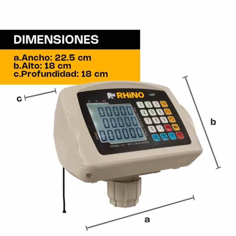 I-SEP RHINO Indicador para Plataforma Peso, Precio y Total con Puerto USB - Imagen 6