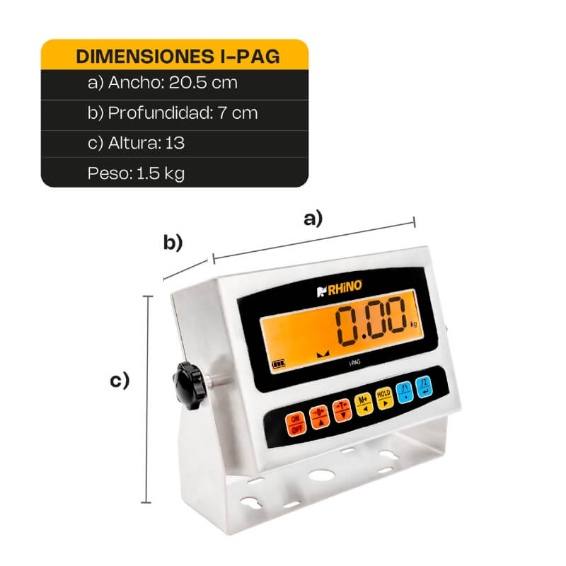 I-PAG RHINO Indicador para Plataforma a Prueba de Agua con Puerto GX16 de 3 pines - Imagen 6