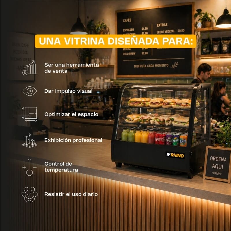 VIREMO-100L RHINO Vitrina Refrigerada de Mostrador - Imagen 8